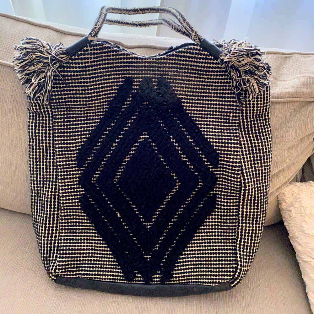 Large woven tote bag